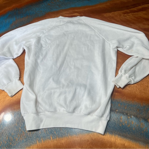 Vintage Ben Sprout Hong Kong CityScape Water Ferry Travel Sweatshirt white blue - Picture 7 of 13